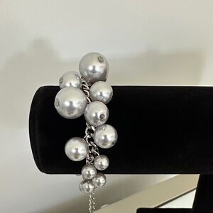 Elegant Silver Pearl Bracelet